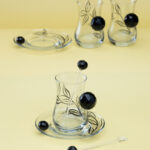 طقم كرستال بمقبض البلورة السوداء