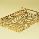 صينيةتقديم معدن ذهبيةصغيرة