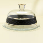 طبق كيك بزيج اسود محفور