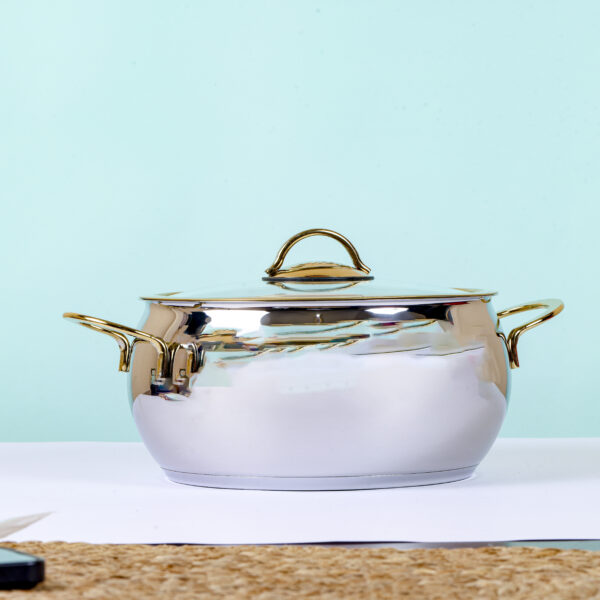 قدر ستيل بزيج ذهبي 20 سم