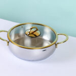 قدر ستيل بزيج ذهبي26 سم