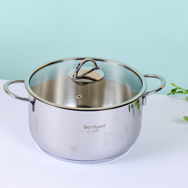 جدر ستيل بغطاء زجاج 24 سم